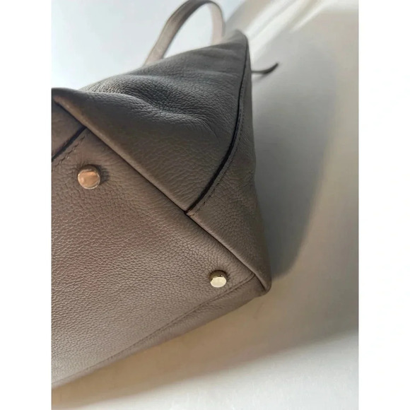 Taupe Leather Tote Bag - Picture 5 of 6
